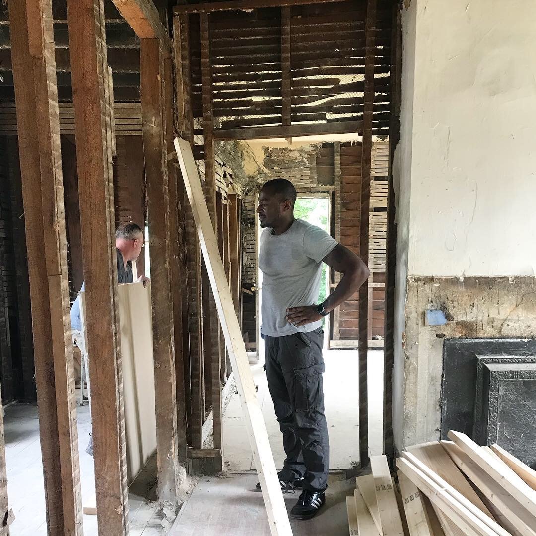 Brandon Williams reviewing a residential renovation project